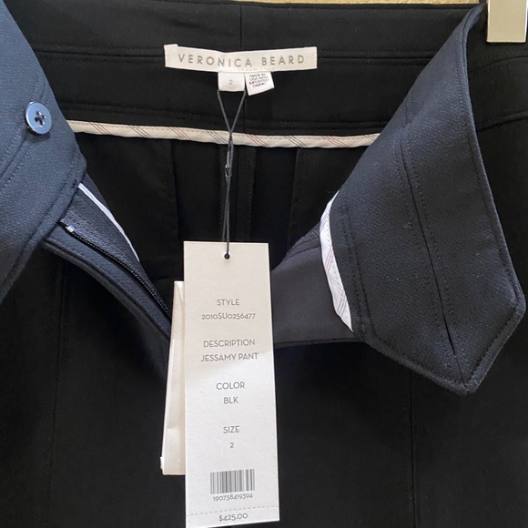 NEW Veronica Beard Jessamy Front-Slit Pants in Black - Size 2 - Picture 9 of 10